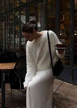 Жіноча розкішна спідниця довжини максі королівський шовк Білий, 42/44 Одеса