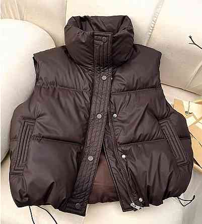 Женская укороченная жилетка с карманами плащевка FLOW на синтепоне Шоколад, 44/46 Одесса