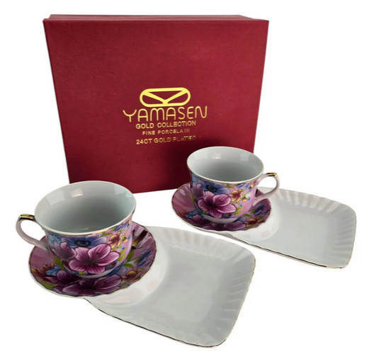 Сервиз для чая фарфор на 2 персоны Цветы Киев - изображение 1