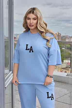 Жіночий легкий спортивний костюм із футболкою "Amante" |  Норма та батал Блакитний, 54-56 Київ