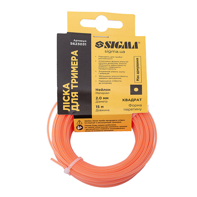 Волосінь для тримера армований квадрат Ø2.0 мм 15 м SIGMA (5623031) Київ - фото 6