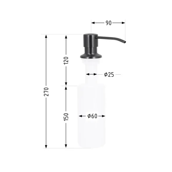 Дозатор для моющего средства Lidz Acsis LA30 Brushed Black PVD, круглый LDACSLA30BLM49827 Киев