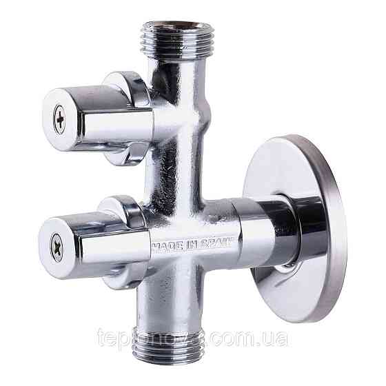 Кран кульовий кутовий подвійний ARCO 1/2"х1/2"х1/2| COMB15MAC Чернівці