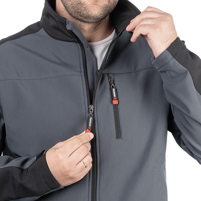 Куртка SOFTSHELL темно-сіро/чорна, тришарова, стрейч 300 GSM 100D, водо-/вітрозахист, 96% поліестер / 4% еластан, 3 кишені, XXXL Львів - фото 8