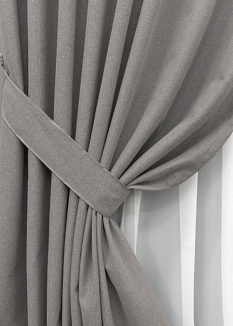 Премиум шторная ткань blackout 100%, двусторонняя, коллекция «ASHEN NIGHT» цвет бежево-серый 1850ш Киев - изображение 5