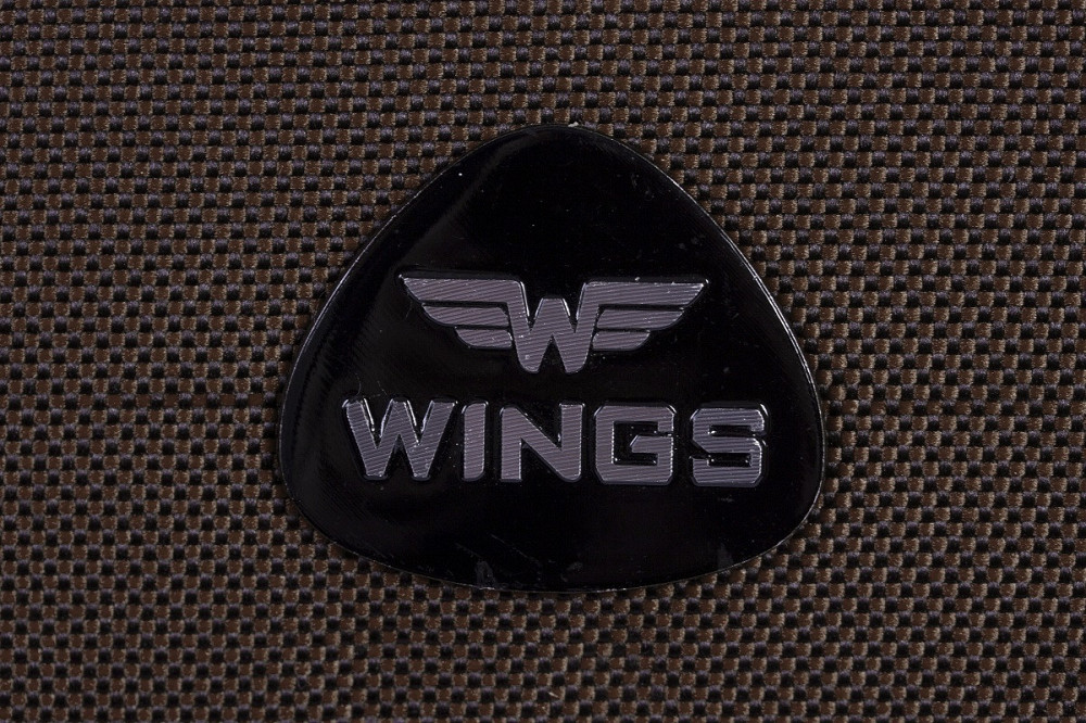 Чемодан тканевый WINGS 1708 большой с улыбкой 4 колеса 75 см коричневый Киев - изображение 3