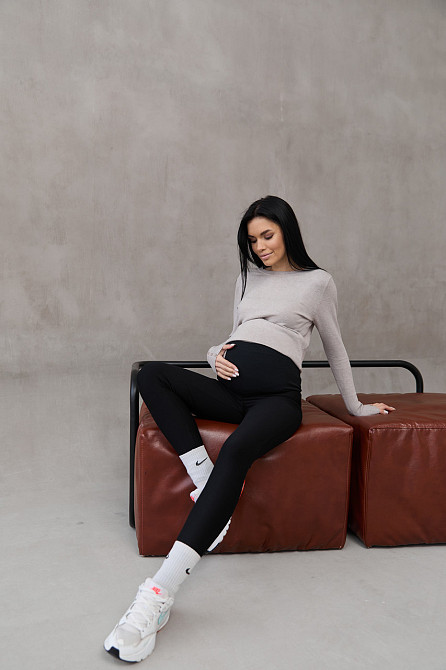 Лосіни щільні стрейчеві для вагітних демісезонні Alicante XL Lullababe Чорний Кривий Ріг - фото 3