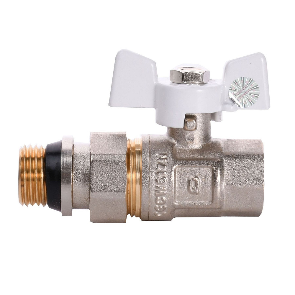 Кран кульовий з американкою Q PROFESSIONAL QP003 PN40 1/2″ антипротікання, Білий метелик Тернопіль - фото 1