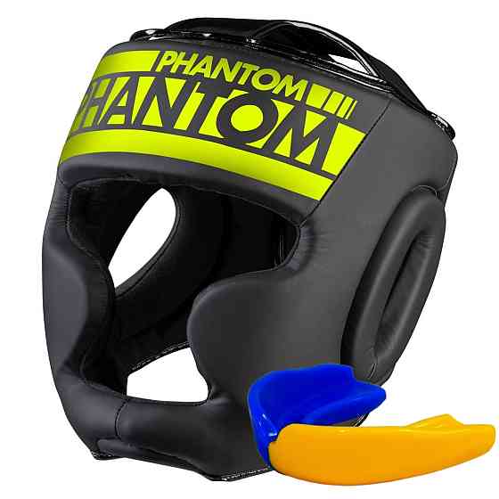 Боксерський шолом APEX Full Face Neon One Size Black/Yellow (капа в подарунок) Кам'янське