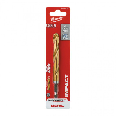 Свердло Milwaukee по металу RedHEX HSS-G TiN, 11,5 мм (48894726) Вінниця - фото 3