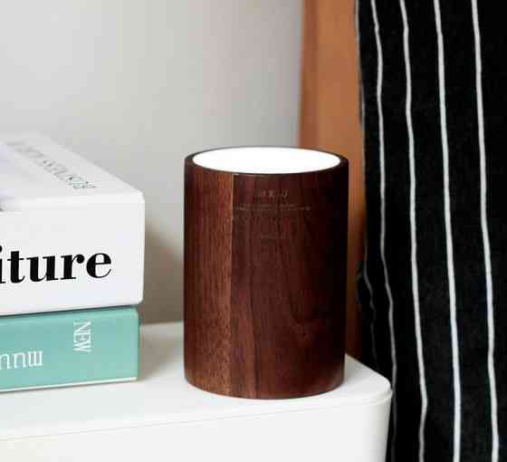 Портативний Bluetooth-динамік із вбудованим світильником Gingko Drum, дерево горіх Вінниця