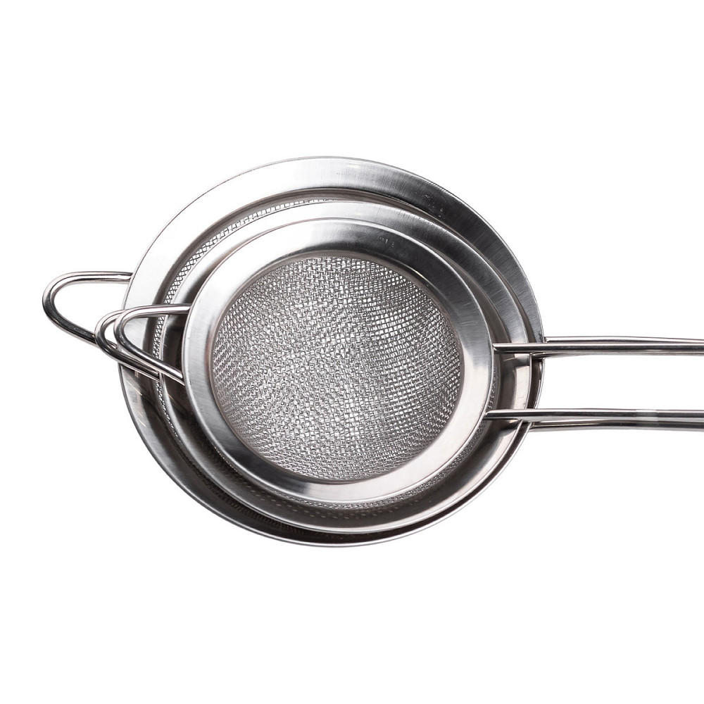 Zhongjing Набір ситечок 3 штуки для чаю, круп і борошна 8,10 і 12 см з нержавіючої сталі Срібля Коломыя - изображение 2