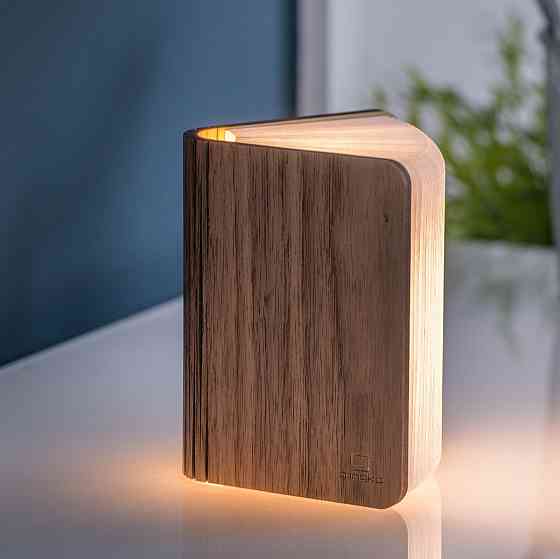 Светильник-книга на аккумуляторе Gingko Smart Book мини (9 х 12.2 х 2.5см) Дерево орех Киев
