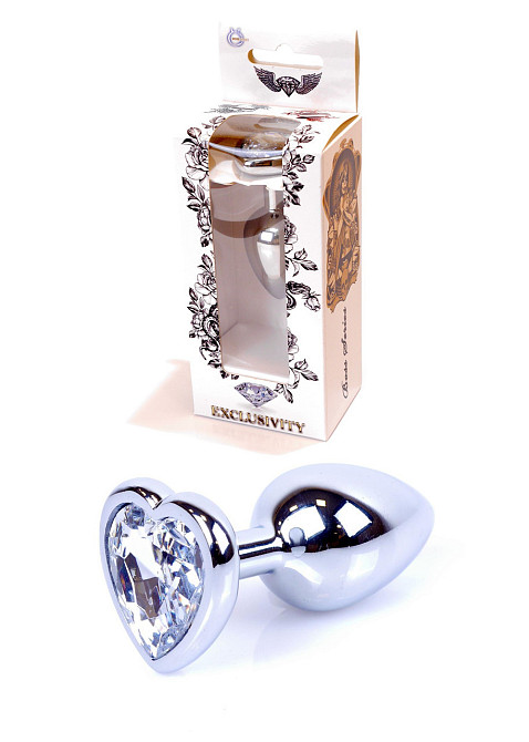 Анальная пробка -Jewellery Silver Heart PLUGClear Sex Aura Киев - изображение 1