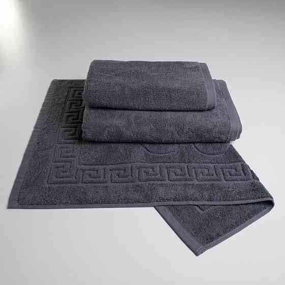Набір готельних махрових рушників 3шт GM Textile 50х70см, 50х90см, 70х140см (Сірий) Суми