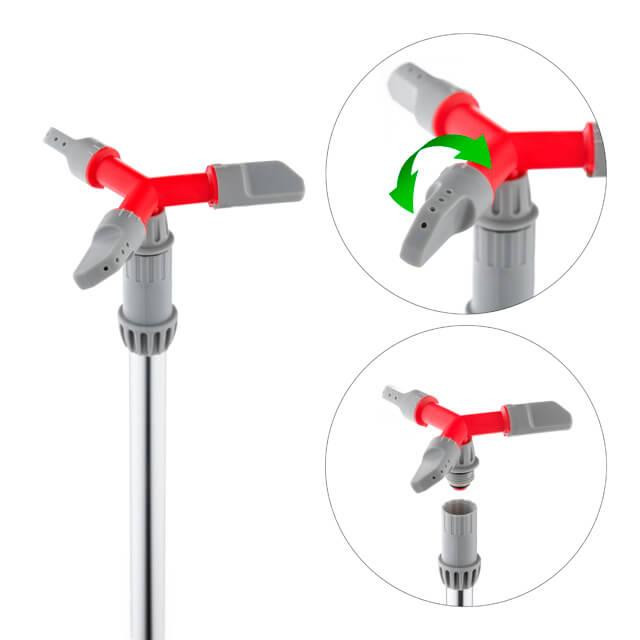 Дощувач круговий на штанзі 68 см, з головкою, що обертається, зона поливу до 11 м, матеріали: ABS, метал INTERTOOL GE-0066 Київ - фото 2