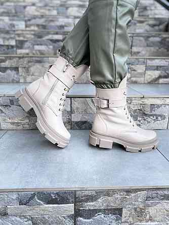 Черевики жіночі M.KRAFT бежеві натуральна шкіра висота 18см підошва 3см (K-60) Коломыя