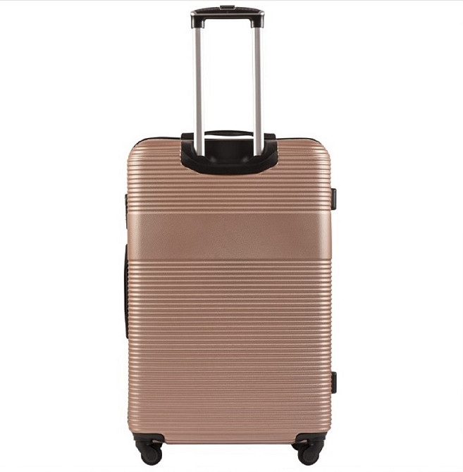 Валіза пластикова WINGS 5398 велика 75 см золотисто-рожева Київ - фото 3