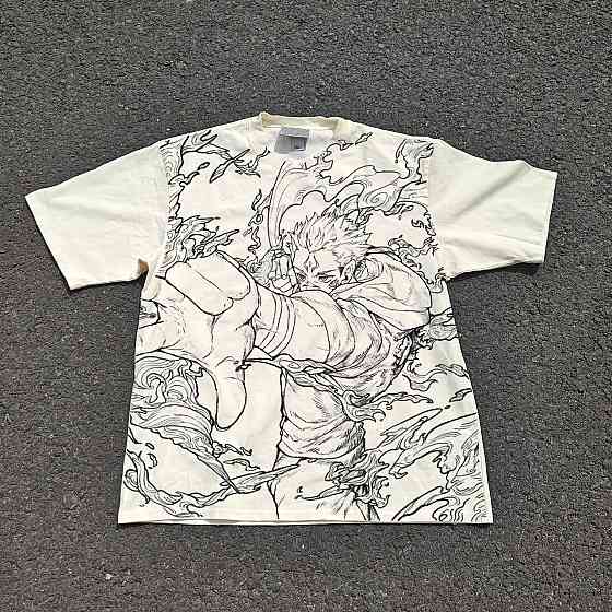 Футболка чоловіча з принтом аніме Аніме Джуджутсу Каісен Рйомен оверсайз (S/M/L) Черний Дніпро