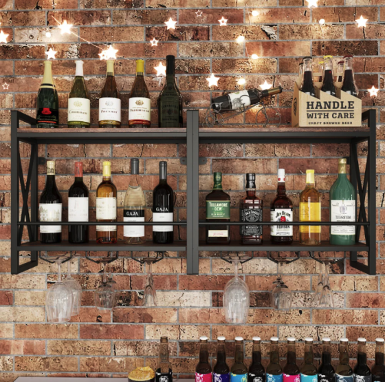 Настінний винний стелаж Costway Lagom у стилі Loft Київ
