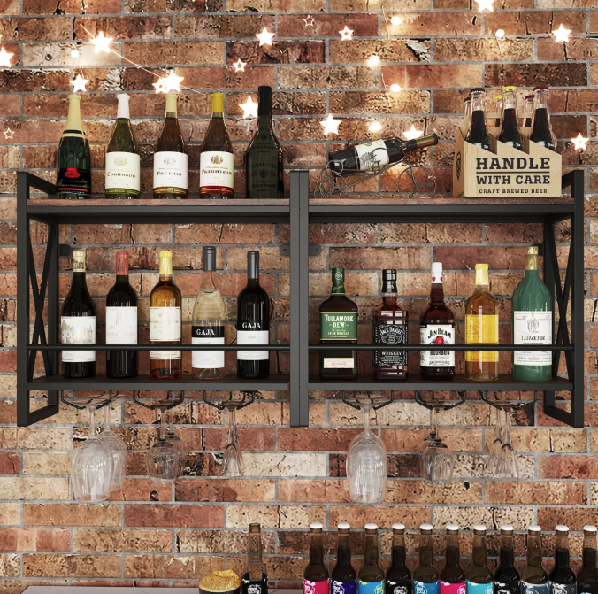 Настінний винний стелаж Costway Lagom у стилі Loft Київ - фото 2