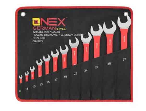 Набор рожковых комбинированных ключей OX-3229 с резиновыми вставками, 12 шт, 6–32 мм, Cr-V сталь в футляре Одесса