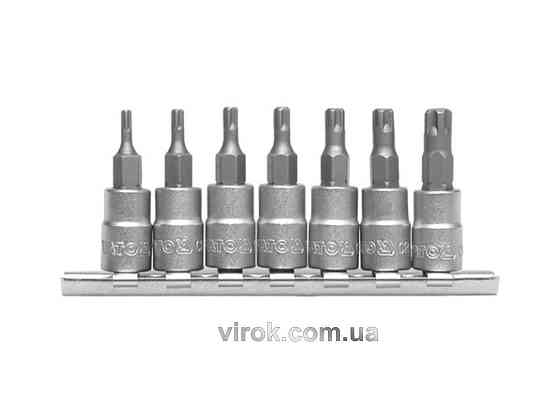 Набір головок YATO : TORX TS10-TS40, квадрат 1/4" торцеві, L= 35 мм. 7 шт. [12/48] Одеса