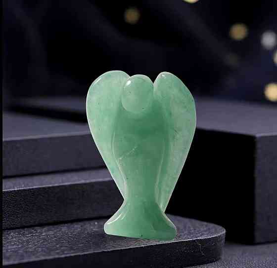 Фигурка ангел зеленый авантюрин 4,2 см, камень талисман удачи, декор и подарок Киев