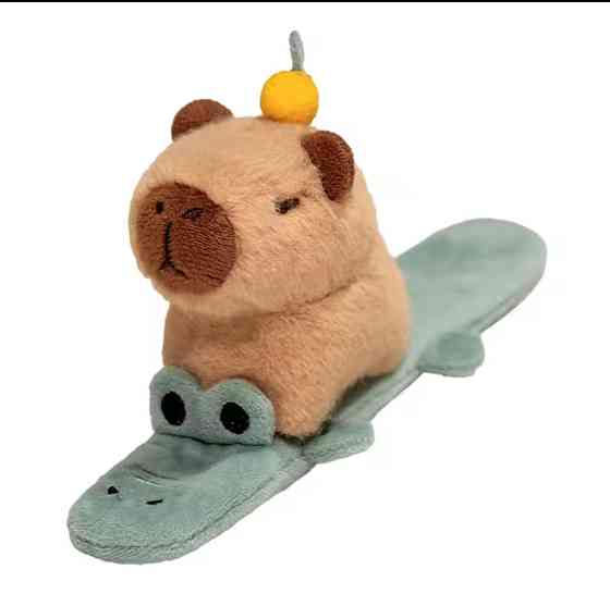 Мягкая игрушка на руку Капибара с крокодилом 25 на 10 см коричневый Киев