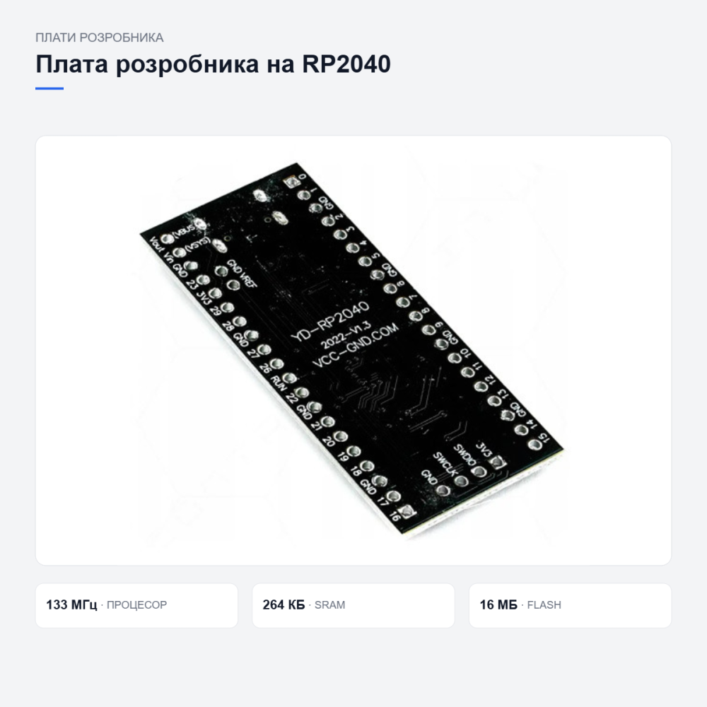 Плата Raspberry Pi Pico RP2040 Київ - фото 10