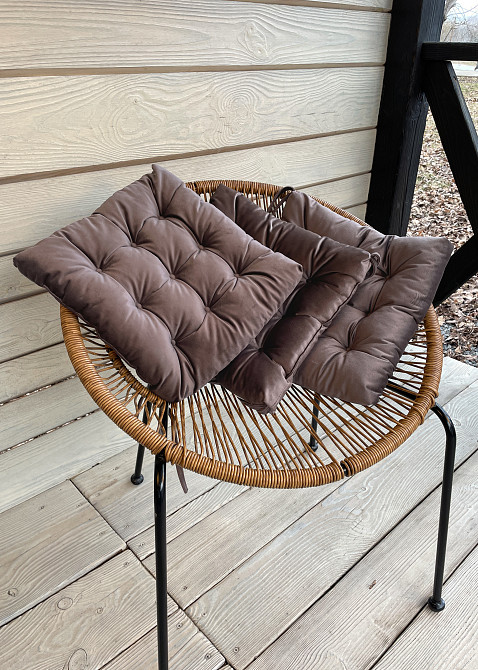 Подушка для стільців (40x40х5 см) Decorator Velour колір бурий 84-121 Київ - фото 5