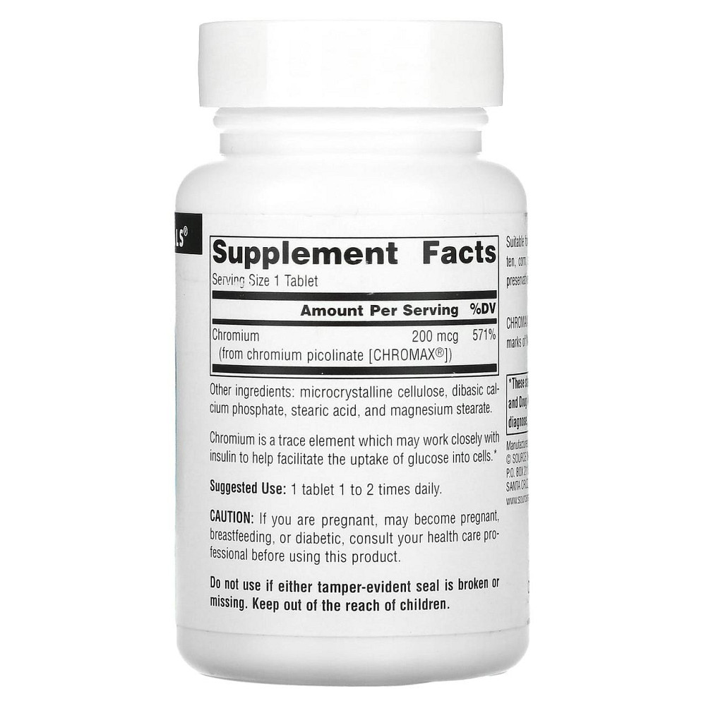 Хром піколінат Source Naturals Chromium Picolinate 200 мкг 240 таблеток Київ - фото 2