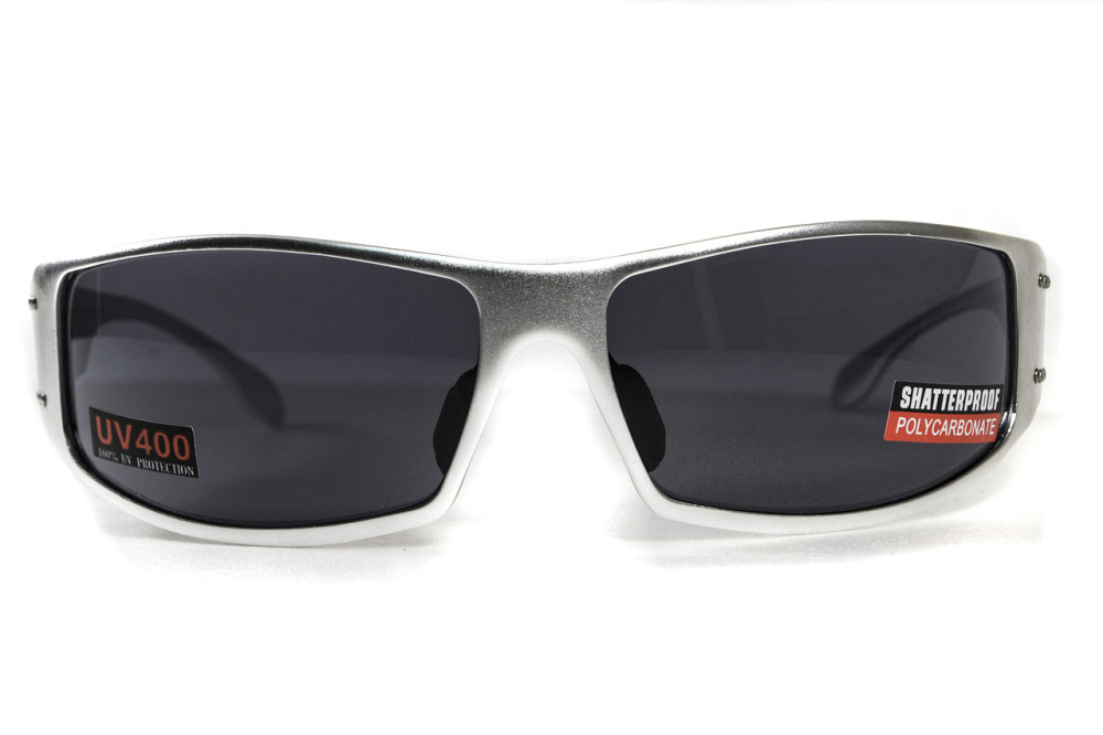 Окуляри захисні Global Vision Bad-Ass-2 Silver (gray), сірі в сріблястій металевій оправі Запоріжжя - фото 8