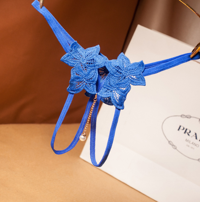 Труси з намистинкою жіночі сексуальні 42 синій Київ - фото 1