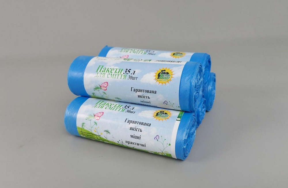 Пакет мусорный 35литров (30шт HD) Супер Торба синий (1 рул) Харьков - изображение 4