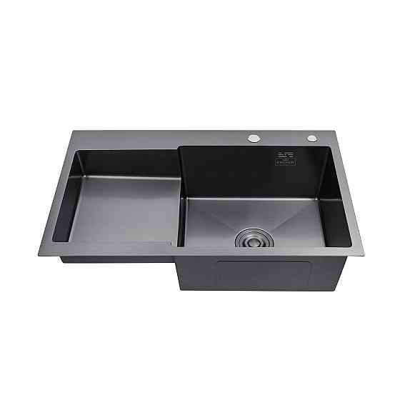 Кухонная мойка с нержавеющей стали Kroner KRP Schwarze - 78х48 RHM PVD (3/1 мм) черная Киев