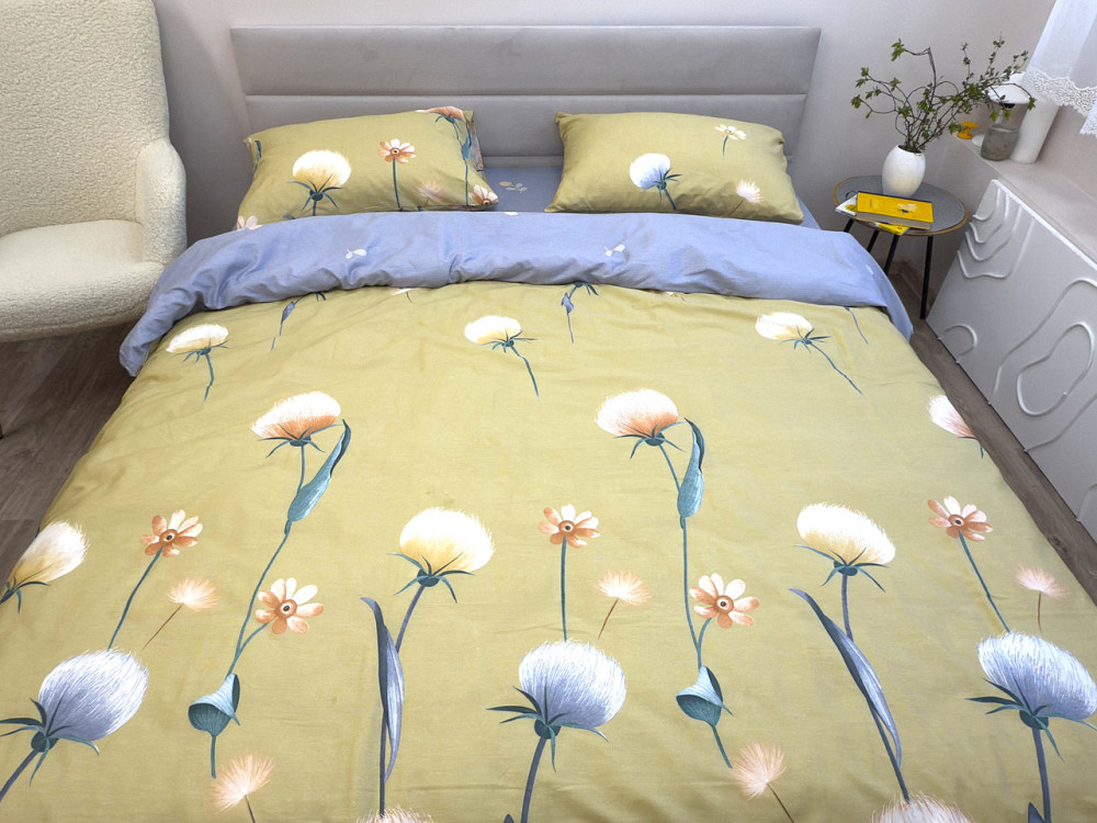 Ecotton Комплект постільної білизни Ecotton двоспальний 180х215 см гірчичний Кульбаби (21211АВ) Коломыя - изображение 6