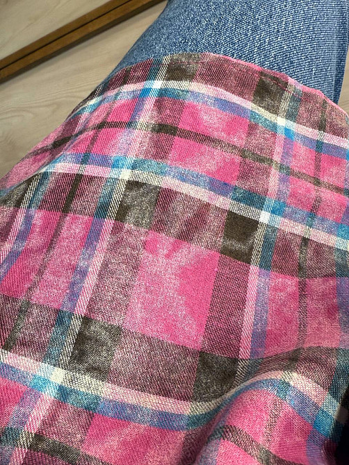 Сорочка жіноча YZY 7765 в клітинку оверсайз широка варена, малиновий, one size Київ - фото 18