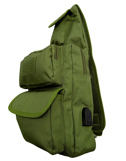Сумка тактична плечова 40х20 см оливкова Київ - фото 2