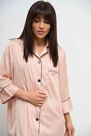 Жіноча нічна сорочка подовжена шовкова Кремовий S Харків