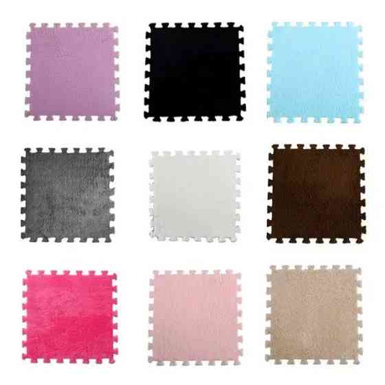 Пазл килимок м'який термокилим плюшевий 30х30см, тепла підлога, термоковрик дитячий для дому, в дитячу кімнату один колір Pink Кам'янець-Подільський