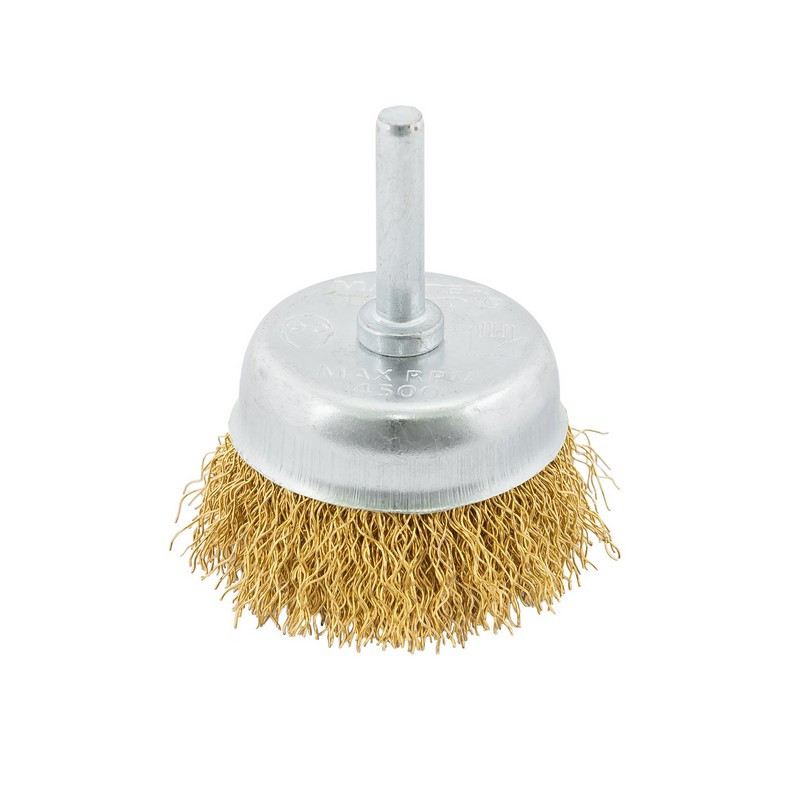 MASTERTOOL Щітка торцева MASTERTOOL з латунованого рифленого дроту Ø 50 мм зі стрижнем ¼" 19-74 Коломия - фото 2