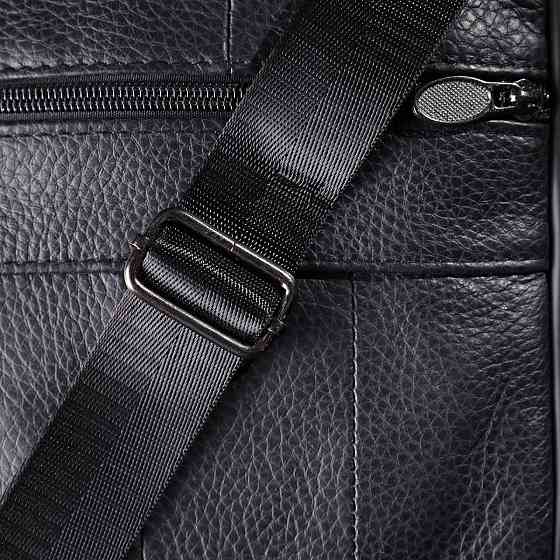 Практичная вертикальная сумка с ручкой для мужчин из натуральной кожи Vintage 22864 Черный Киев