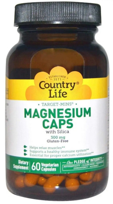 Магній Country Life Magnesium 300 мг 60 капс Київ - фото 1