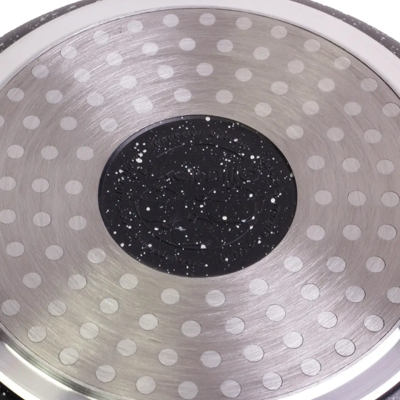 Каструля литий алюміній 6,5л 28*12,5см скляна кришка а/п Black marble 4406 KAMILLE Житомир - фото 6