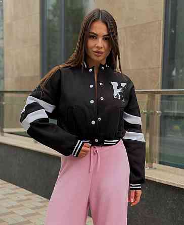 Жіночий повсякденний теплий бомбер тринитка на флісі Одеса