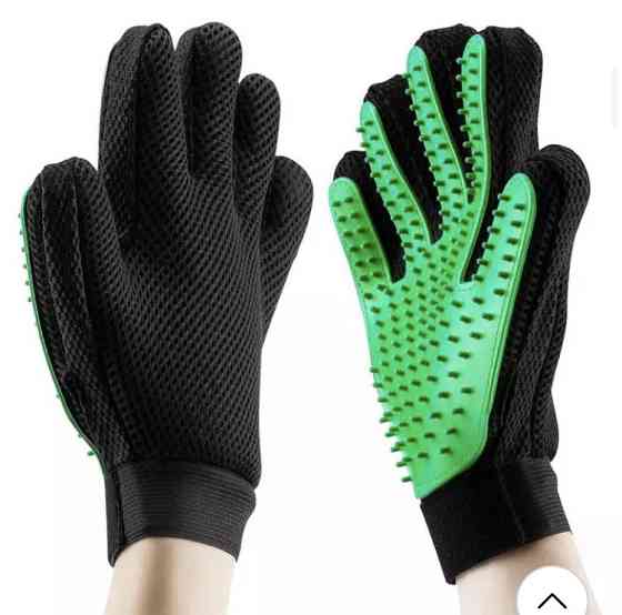 Перчатка расческа для животных, зеленая, на правую руку для груминга - размер 22*15см Киев