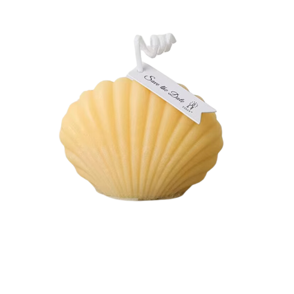 Свічка «Морська мушля» ручної роботи жовтого кольору Кам'янець-Подільський - фото 1