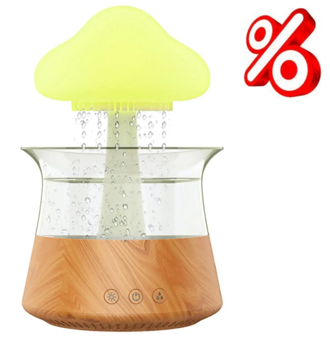 Увлажнитель воздуха ультразвуковой Rainfall с эффектом дождя. Ночник гриб бамбук Днепр - изображение 1