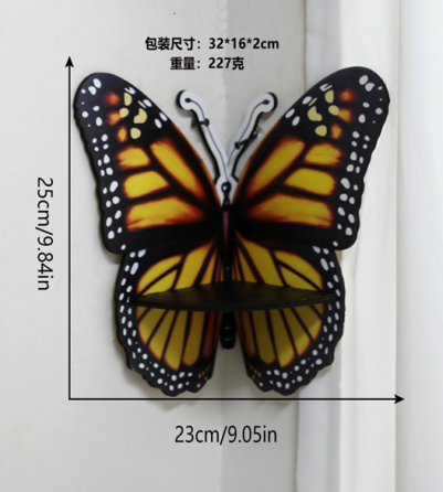 Угловая настенная полка из дерева Бабочка, 23×25 см, органайзер для хранения аксессуаров, type E Каменец-Подольский